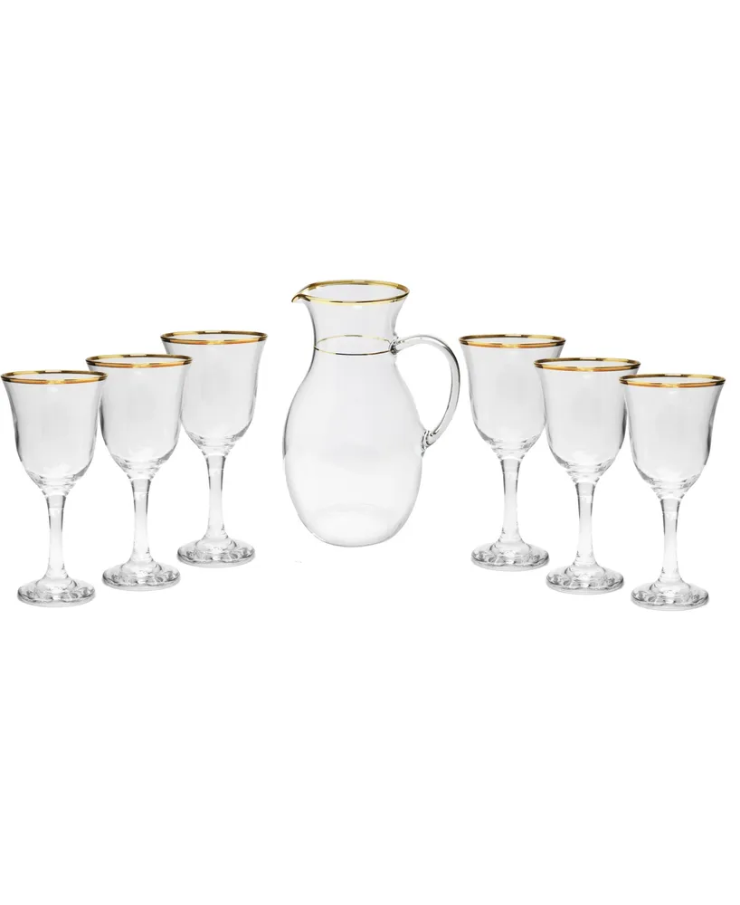 Tall Gold Rimmed Cocktail Glasses - Set of 8