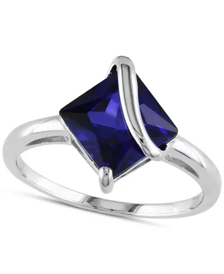 Lab-Grown Sapphire Square Swirl Ring (2-4/5 ct. t.w.) Sterling Silver