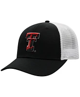 Men's Top of the World Black, White Texas Tech Red Raiders Trucker Snapback Hat