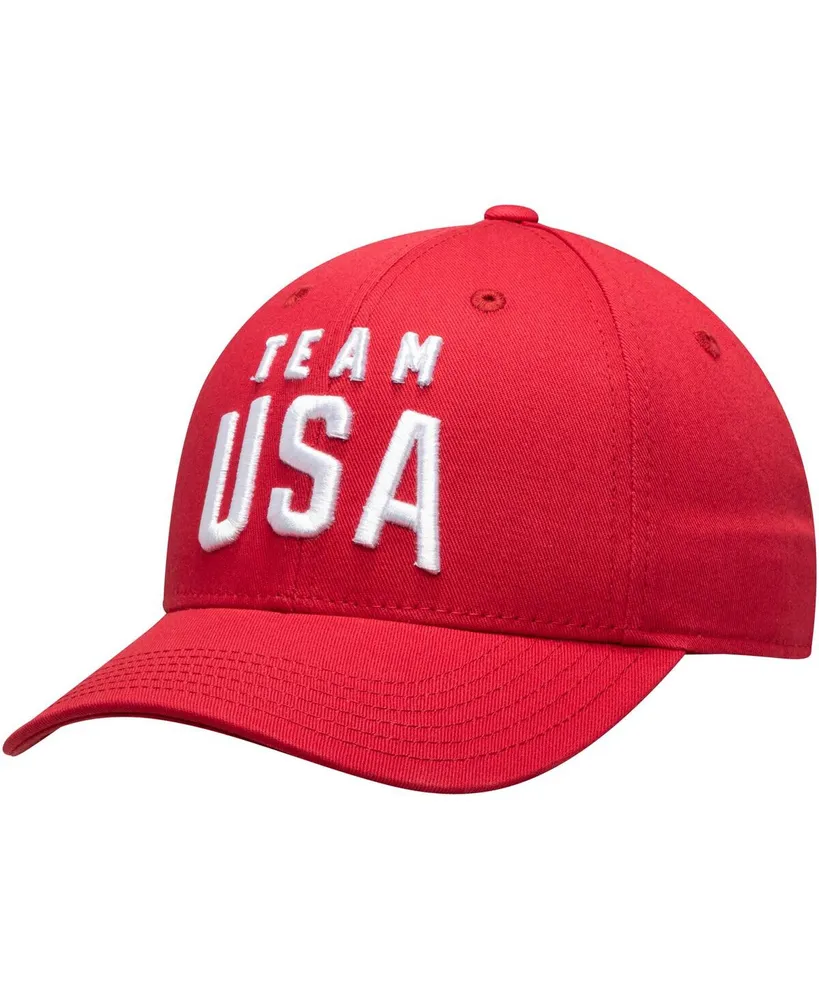 Big Boys Red Team Usa New Logo Solid Structured Adjustable Snapback Hat