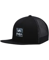 Men's Rvca Black Va Atw Print Trucker Snapback Hat