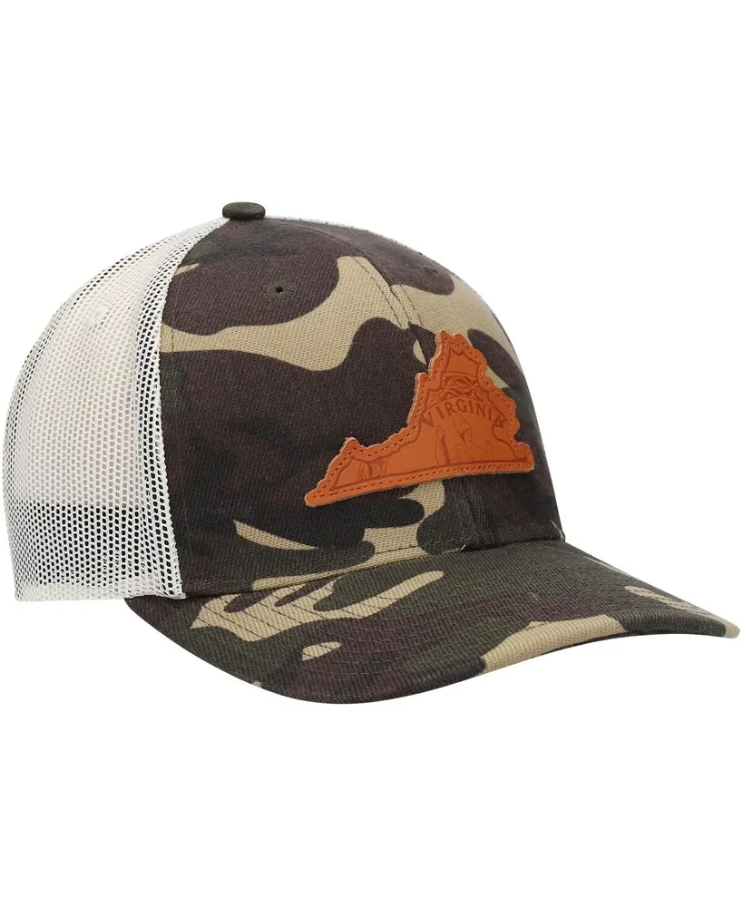 Men's Local Crowns Camo Virginia Icon Woodland State Patch Trucker Snapback Hat