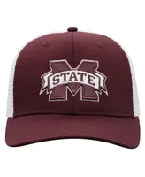 Men's Top of the World Maroon, White Mississippi State Bulldogs Trucker Snapback Hat