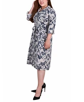 Ny Collection Plus Size Printed Shirt Dress