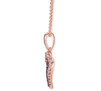 Le Vian Passion Ruby (1/3 ct. t.w.) & Nude Diamond (1/3 ct. t.w.) Interlocking Hearts 18" Pendant Necklace in 14k Rose Gold