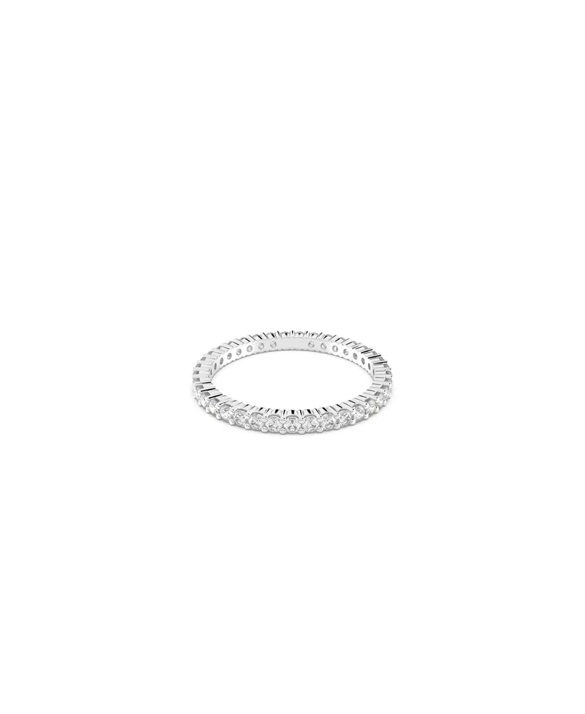 Swarovski Vittore Round Cut Rhodium Plated Ring - Silver