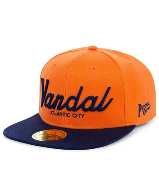 Men's Physical Culture Orange Vandal Athletic Club Black Fives Snapback Adjustable Hat