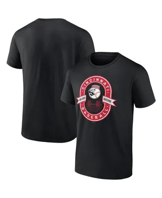 Men's Fanatics Black Cincinnati Reds Cooperstown Collection Iconic Glory Bound T-shirt