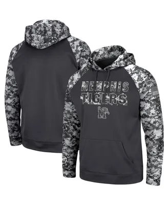Men's Colosseum Charcoal Memphis Tigers Oht Military-Inspired Appreciation Digital Camo Pullover Hoodie