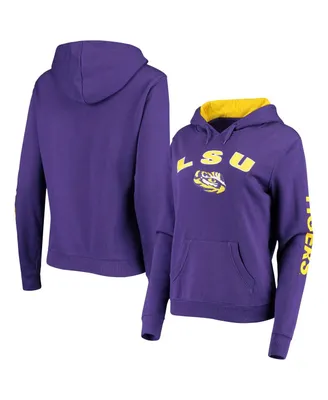 Women's Colosseum Purple Lsu Tigers Loud and Proud Pullover Hoodie