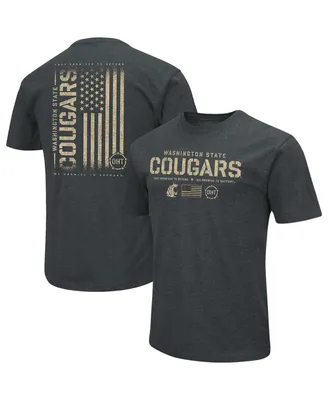 Men's Colosseum Heathered Black Washington State Cougars Oht Military-Inspired Appreciation Flag 2.0 T-shirt