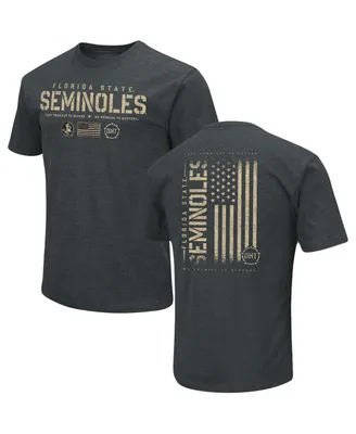Men's Colosseum Heathered Black Florida State Seminoles Oht Military-Inspired Appreciation Flag 2.0 T-shirt