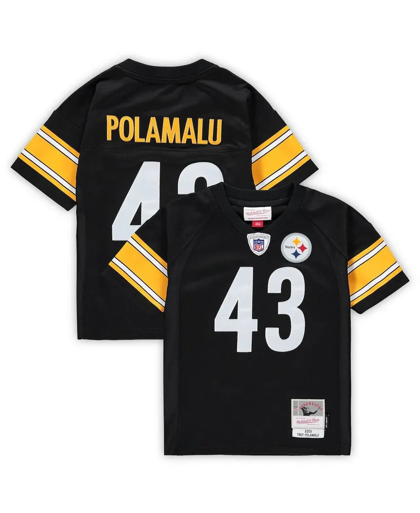 Toddler Boys and Girls Mitchell & Ness Troy Polamalu Black Pittsburgh Steelers 2005 Retired Legacy Jersey