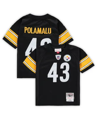 Infant Boys and Girls Mitchell & Ness Troy Polamalu Black Pittsburgh Steelers 2005 Retired Legacy Jersey