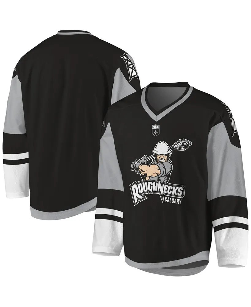 Big Boys Black, Gray Calgary Roughnecks Sublimated Replica Jersey