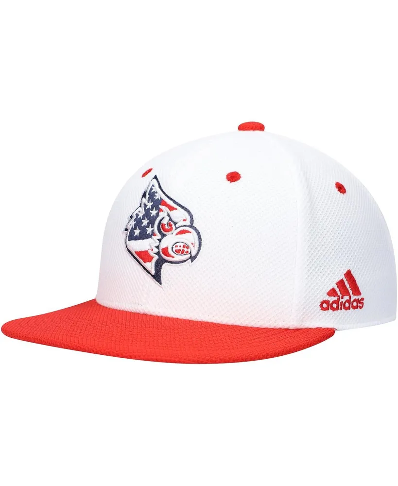 Men's Adidas White Louisville Cardinals On-Field Baseball Fitted Hat