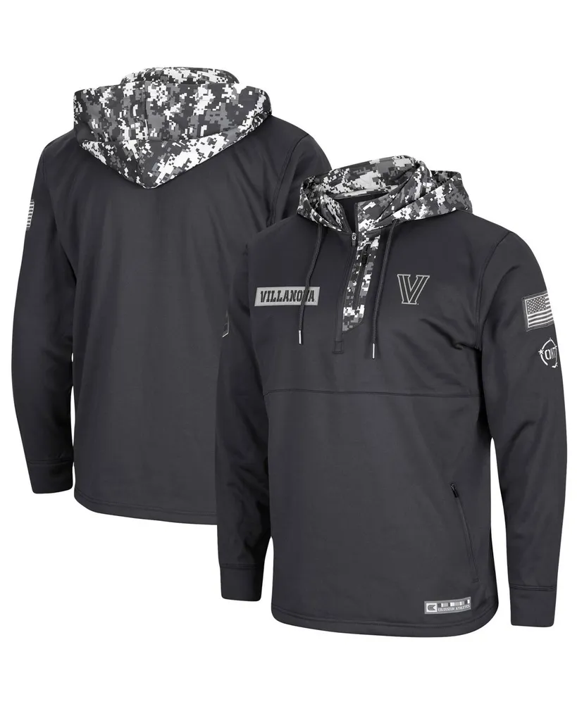 Men's Colosseum Charcoal Villanova Wildcats Oht Military-Inspired Appreciation Digi Camo Quarter-Zip Hoodie