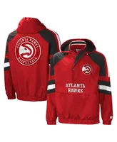 Men's Starter Red, Black Atlanta Hawks The Pro Ii Half-Zip Jacket