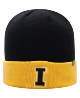 Men's Top of The World Black, Gold Iowa Hawkeyes Core 2-Tone Cuffed Knit Hat