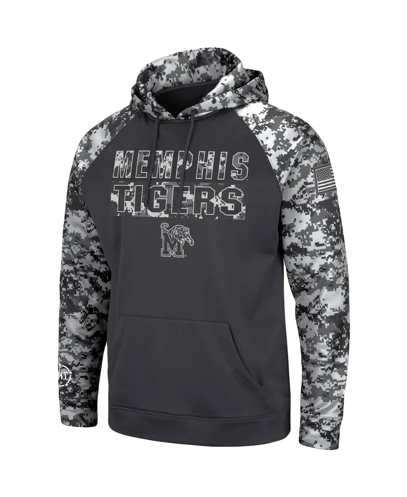 Men's Colosseum Charcoal Memphis Tigers Oht Military-Inspired Appreciation Digital Camo Pullover Hoodie