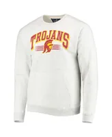 Men's League Collegiate Wear Heathered Gray Usc Trojans Upperclassman Pocket Pullover Sweatshirt