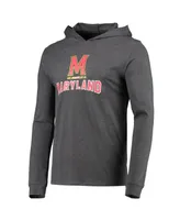 Men's Concepts Sport Heathered Red, Charcoal Maryland Terrapins Meter Long Sleeve Hoodie T-shirt and Jogger Pants Set