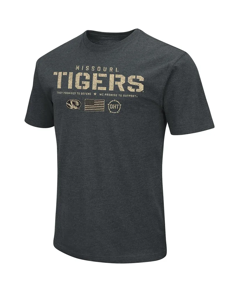 Men's Colosseum Heathered Black Missouri Tigers Oht Military-Inspired Appreciation Flag 2.0 T-shirt