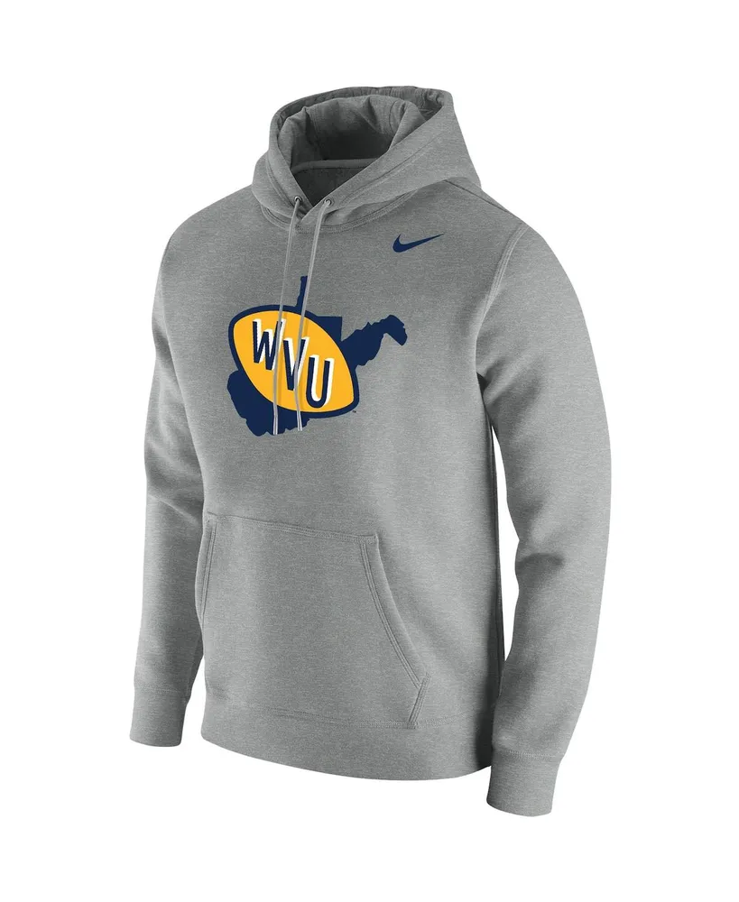 Men's Nike Heathered Gray West Virginia Mountaineers Vintage-Like School Logo Pullover Hoodie