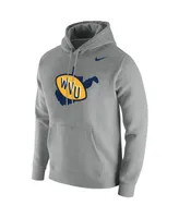 Men's Nike Heathered Gray West Virginia Mountaineers Vintage-Like School Logo Pullover Hoodie
