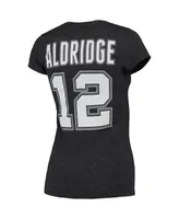 Women's adidas LaMarcus Aldridge Black San Antonio Spurs Name & Number T-shirt