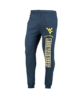 Men's Concepts Sport Heathered Navy, Heathered Charcoal West Virginia Mountaineers Meter Long Sleeve Hoodie T-shirt and Jogger Pants Set