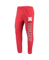 Men's Concepts Sport Scarlet, Charcoal Nebraska Huskers Meter Long Sleeve Hoodie T-shirt and Jogger Pants Sleep Set