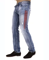 Ron Tomson Men's Modern Stripe Denim Jeans