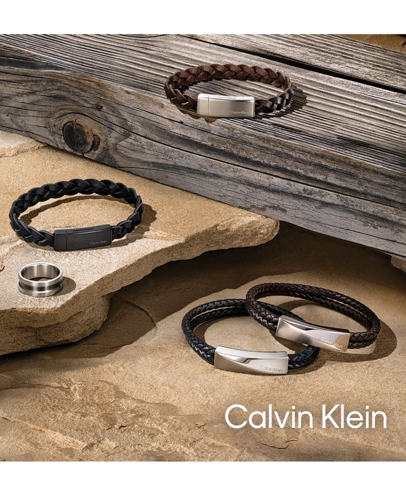 Calvin Klein Men's Brown Leather Bracelet