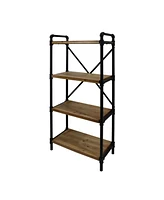 Greenwood Industrial 4 Shelf Firwood Bookcase