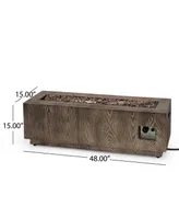 Wellington Outdoor Rectangular Fire Pit with Tank Holder