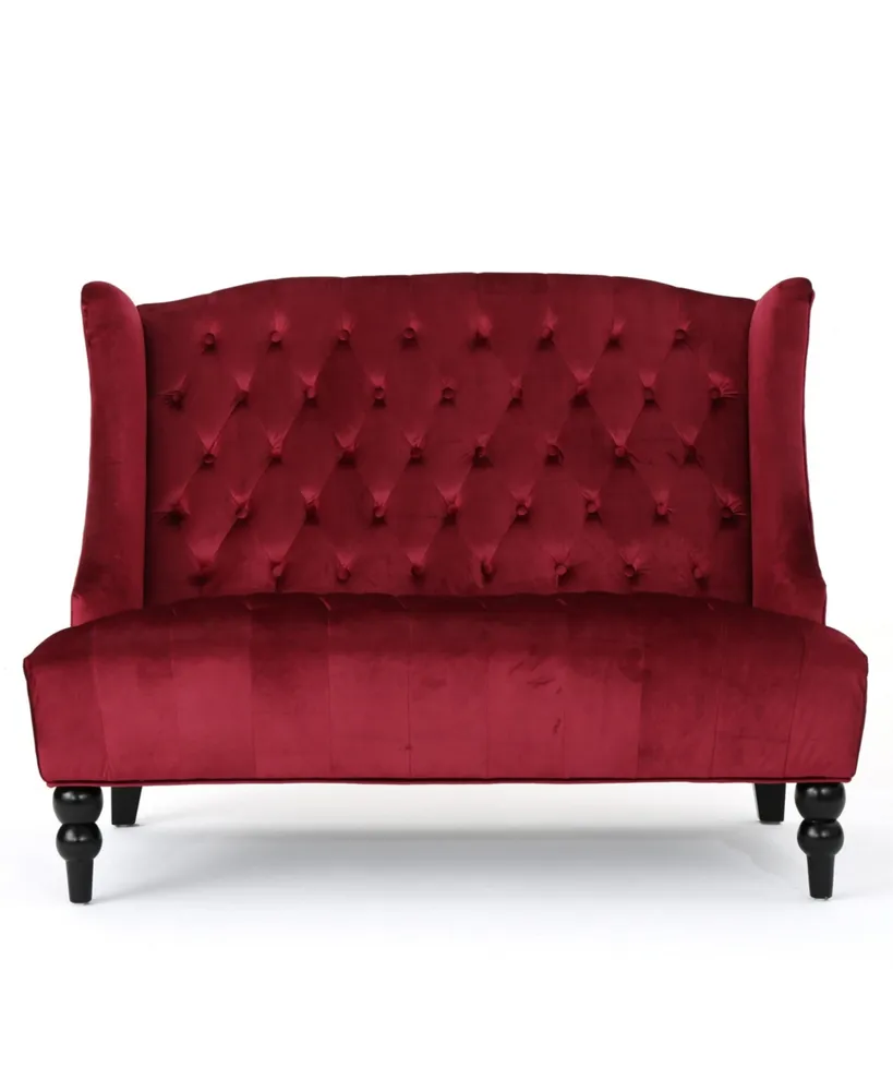 Leora Modern Glam Tufted Wingback Loveseat