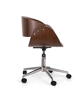 Brinson Mid-Century Modern Upholstered Swivel Office Chair