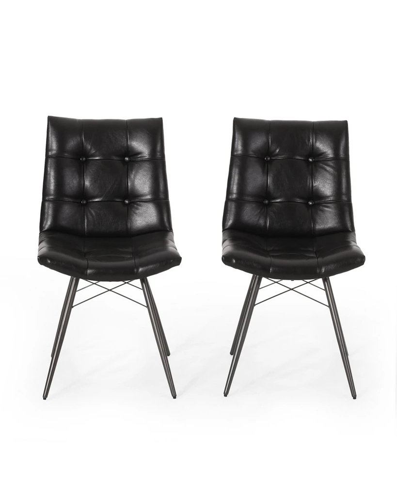 Pineview Contemporary Tufted Dining Chairs with Toothpick Legs Set