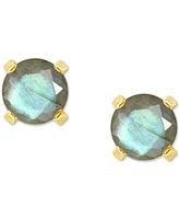 Labradorite Stud Earrings 14k Gold (Also Onyx & Turquoise)