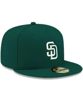 Men's New Era Green San Diego Padres Logo White 59FIFTY Fitted Hat