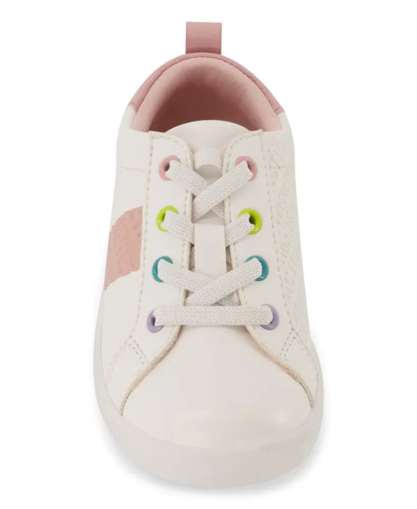 Kenneth Cole New York Toddler Girls Elastic Lace Logo Sneakers