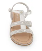 Kenneth Cole New York Big Girls Rhinestone Dress Sandals - Silver