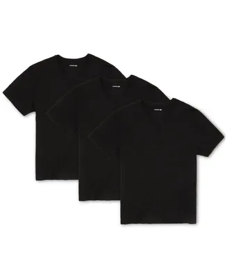 Lacoste Men's Essential Cotton V-Neck Lounge Regular Fit Undershirts Set, 3-Piece