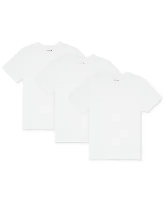 Lacoste Men's Essential Cotton V-Neck Lounge Regular Fit Undershirts Set, 3-Piece