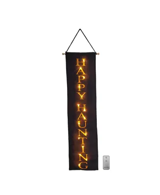 Lighted Happy Haunting Wall Banner with Remote Control