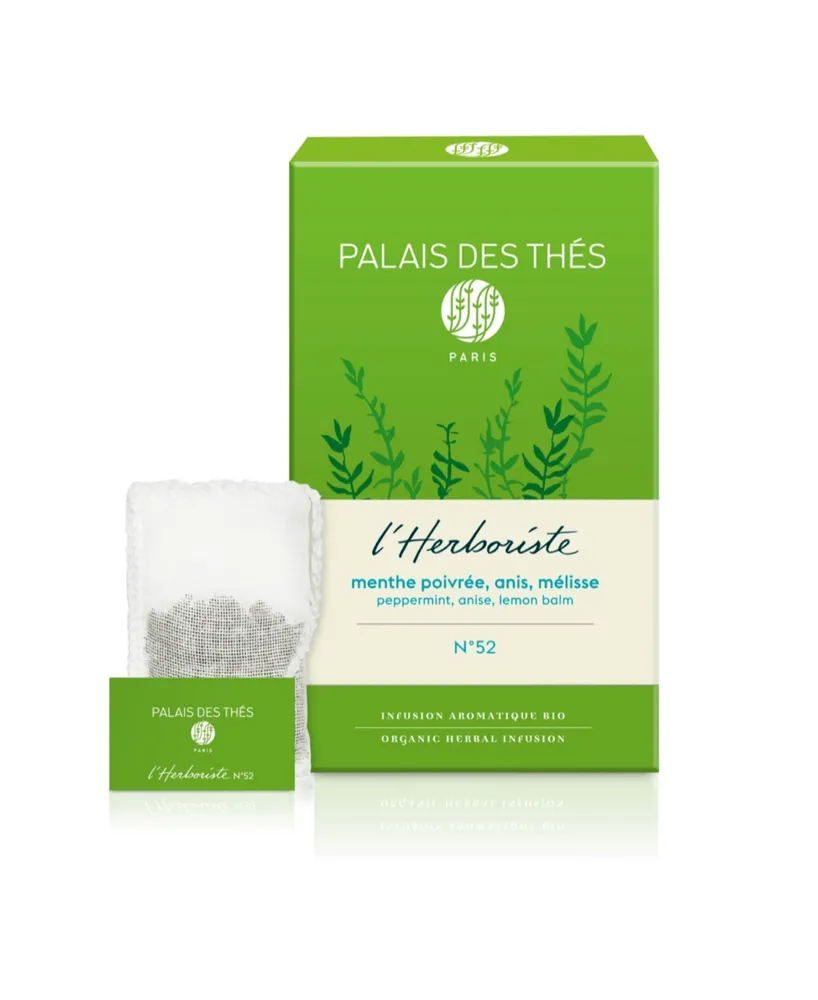 Palais des Thes Anise Peppermint Lemon Balm Herbal Tea Box, Pack of 20 Tea Bags