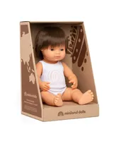 Miniland 15" Baby Doll Caucasian Brunette Boy Set, 3 Piece