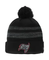 Men's New Era Black Tampa Bay Buccaneers Logo Dispatch Cuffed Knit Hat with Pom