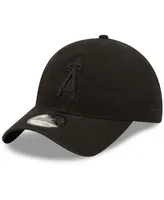 Men's New Era Los Angeles Angels Black On Black Core Classic 2.0 9Twenty Adjustable Hat